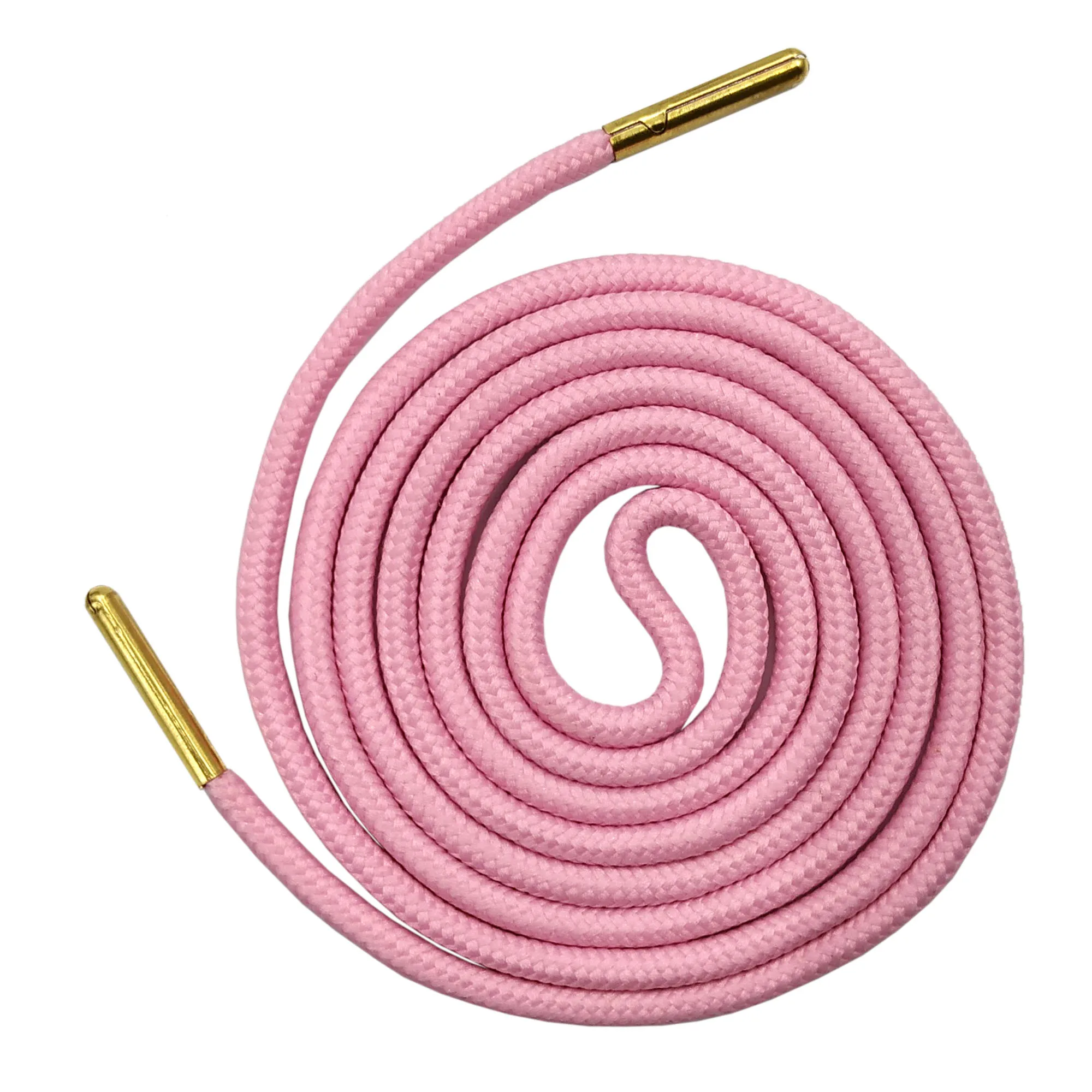 1 пара Цветной круглые шнурки с золотыми металлическими наконечниками японский