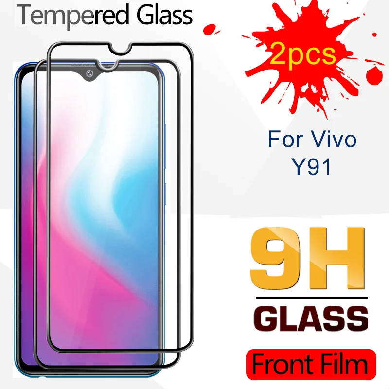 2 шт. 9H полное покрытие закаленное стекло для Vivo Y91 Y93 Y95 Y97 Y81 защита экрана Y 91 93 95 97 81