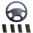 Накладка на руль из искусственной кожи для Mitsubishi Pajero, чехол рулевого колеса автомобиля г.