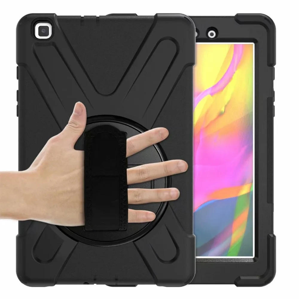 360 чехол для Samsung Galaxy Tab A 8,0 T290 T295 SM-T290 T297 Tablet Kids силиконовый Жесткий чехол+ ремешок на шею и ремешок на руку