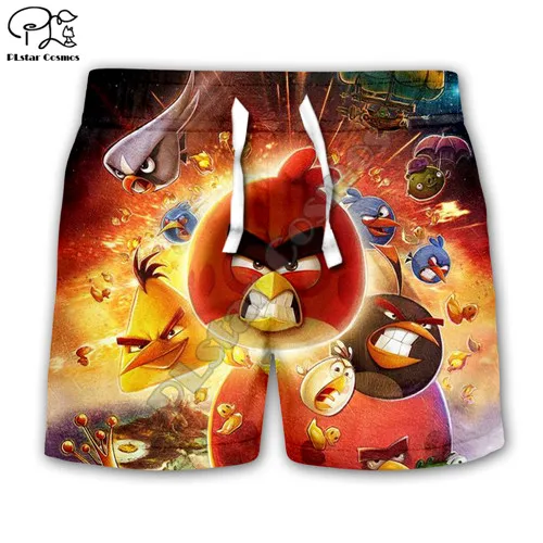 kids casual shorts Фильм angry birds, с рисунком красных птиц детская 3d из двух предметов: толстовка с капюшоном и рисунком котенка, одежда для детей свитшоты огонь футболки на молнии для маленьких девочек и мальчиков шорты «Kawaii» и штаны - Цвет: kids casual shorts