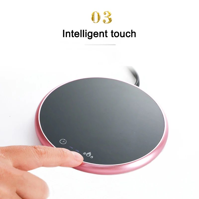

Heating Coaster Coffee Mug Cup Electric Warmer Beverage with Timer 2 Temperatures Settings For Water QJY99