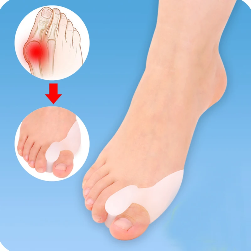 

1 Pair Foot Toe Valgus Protector Gel Foot Care Tool Bone Straightener Bunion Correctors Protector Spreader Big Toe Correcto O3Q7