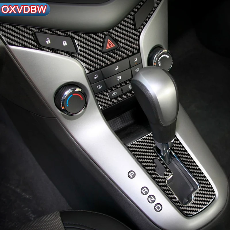 For chevrolet cruze accessories car-styling Carbon Fiber interior trim Center Console CD Air Gear Panel Sticker 2009 10121314 15 |