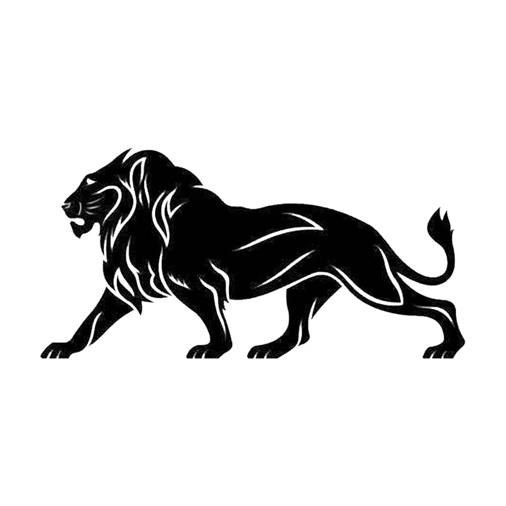 

Виниловые переводные картинки с изображением ходящего льва, мотоцикла, детской модели, черный/серебристый цвет, 20x10 см