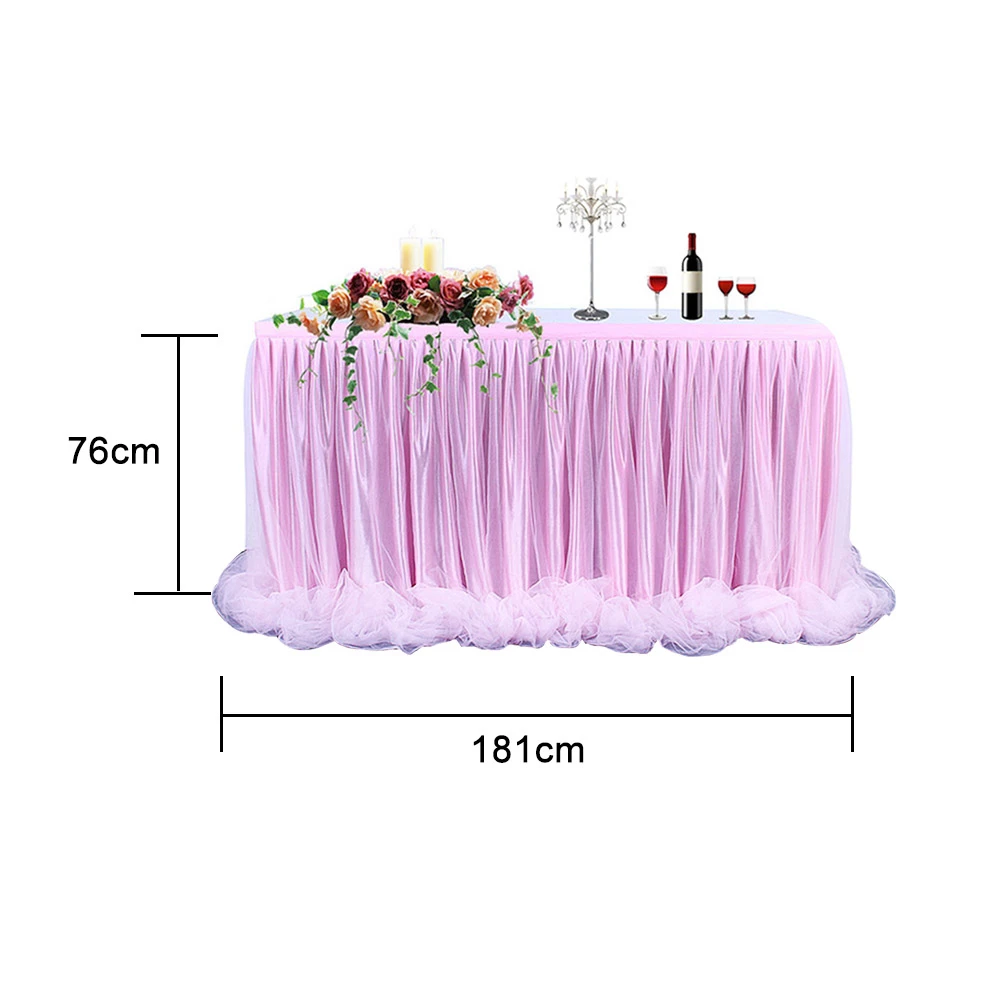 2020 Юбка для стола Тюль Кружево сеточка свадьбы романтический резьбы Лента
