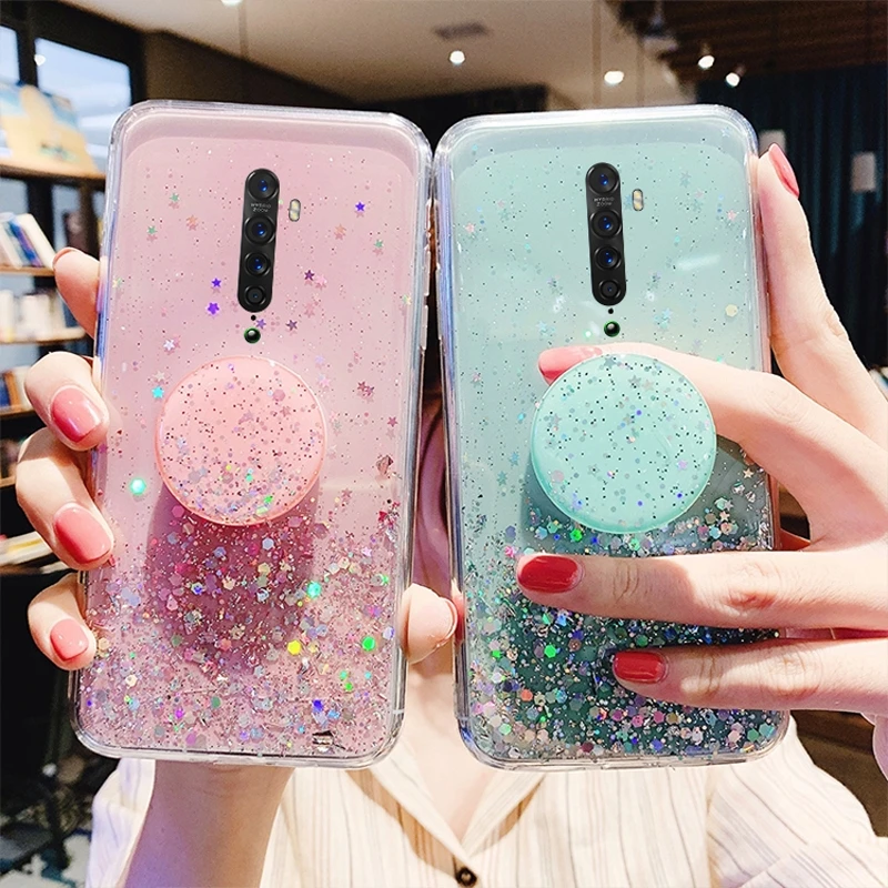 Блестящий чехол для OPPO Realme X2 6 5 3 2 Pro XT C2 C1 A1K A9 A5 2020 RENO Z 10x Zoom F11 F9 F7 Bling чехол|Бамперы| |