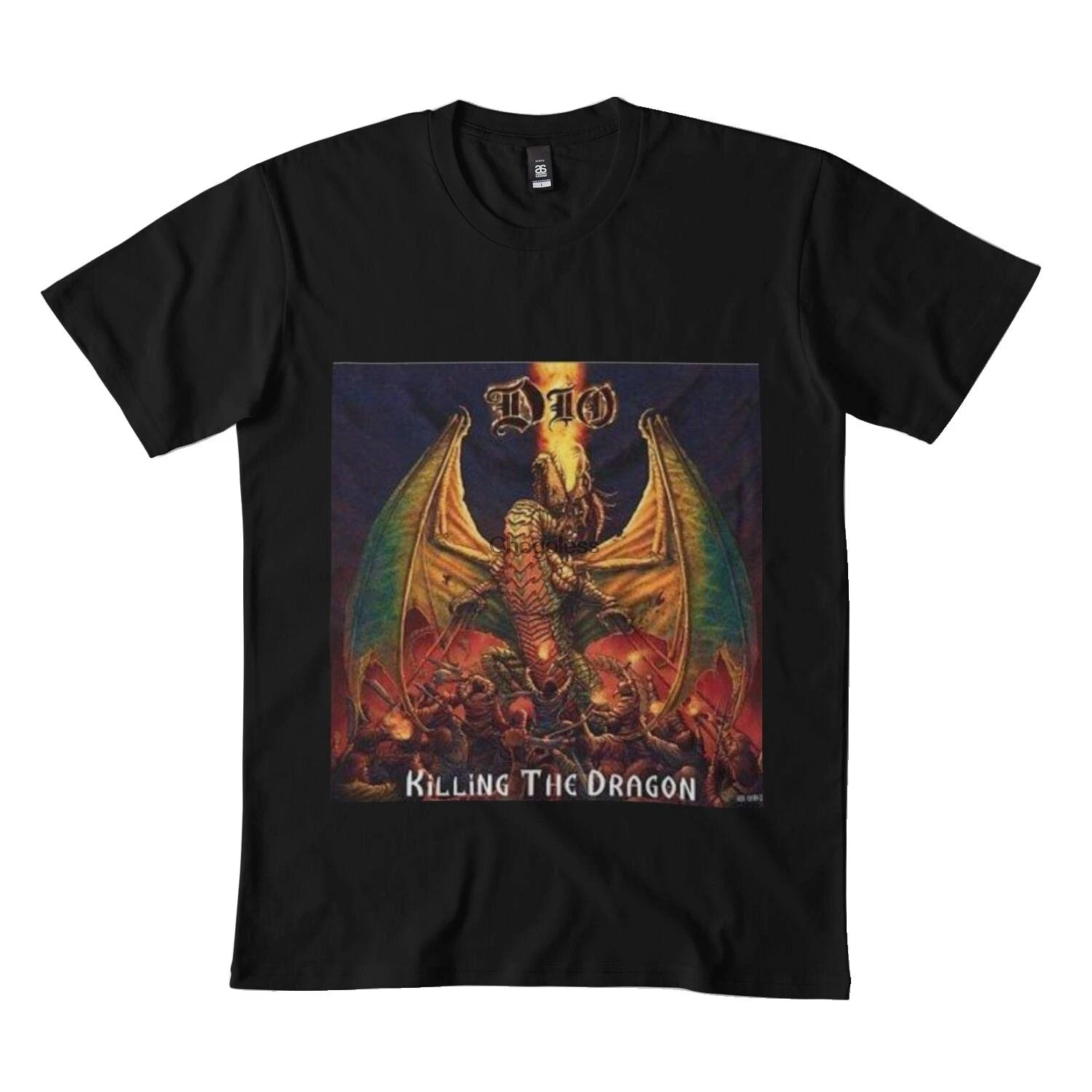 

DIO Killing The Dragon-camiseta para hombre y mujer, DMN Black