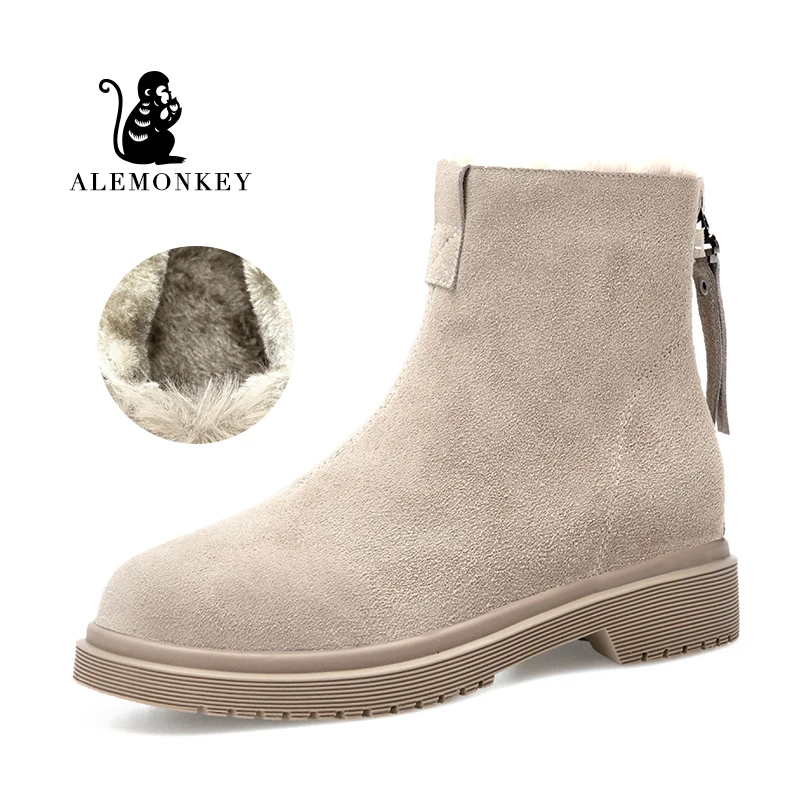

Winter Snow Boots Women Suede Warm Short Boots 2022 Fashion Roun Toe Comfortable Non Slip Feamle Shoes Botas Mujer Clearance
