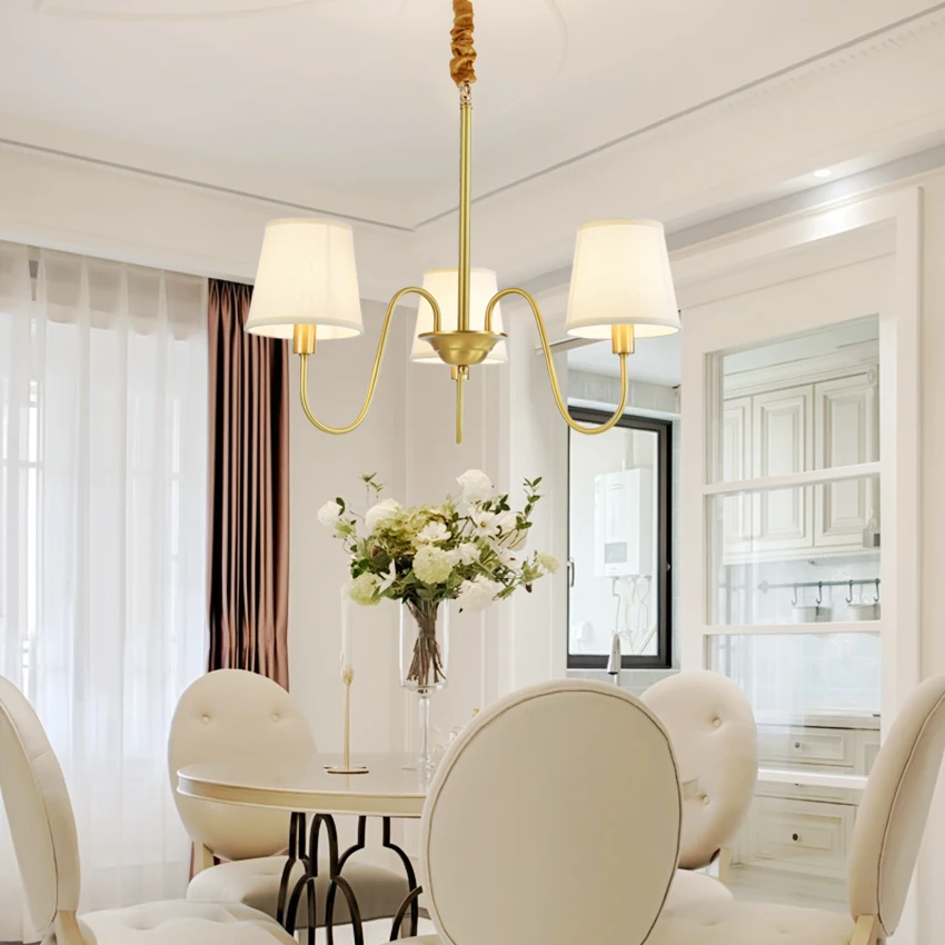 Простая люстра в американском стиле для гостиной Современная полностью медная