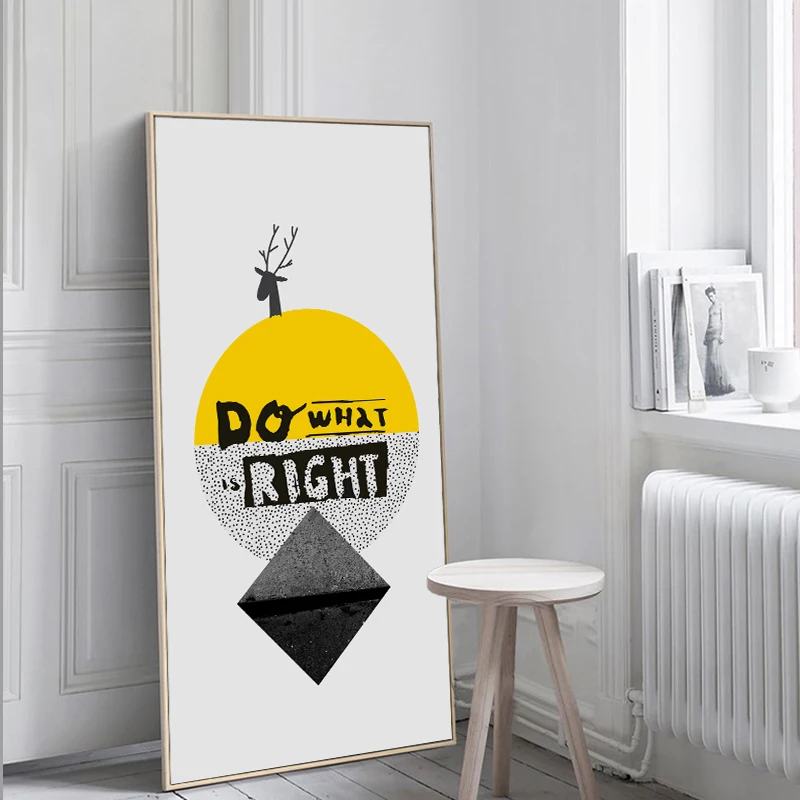 

Nordic Modern Decorative Canvas Painting Living Room Wall Art Poster and Print Bedroom Yellow Picture Number Home Decor Painting