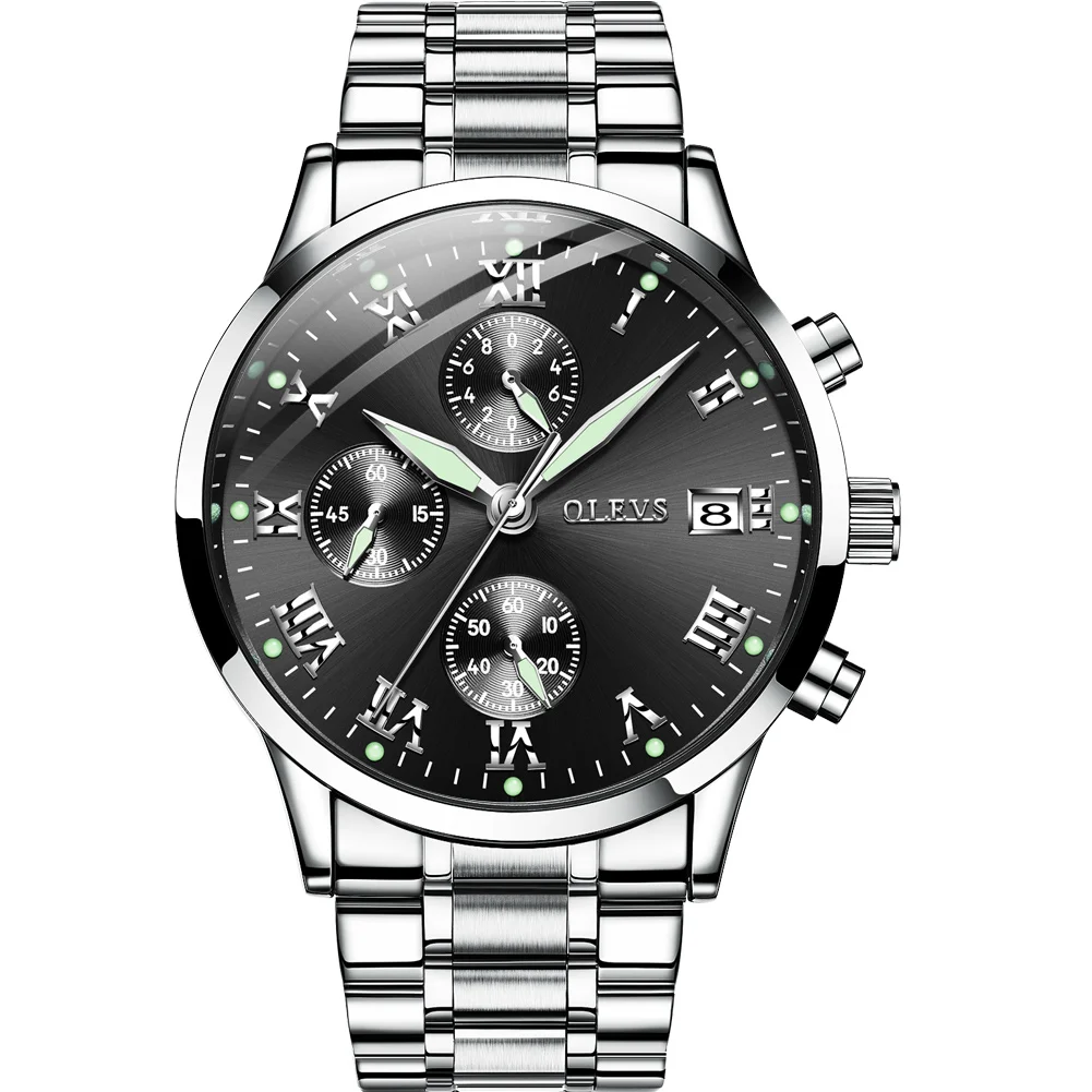 

Часы наручные мужские кварцевые, водонепроницаемые деловые с римскими цифрами и уникальным календарем и датой