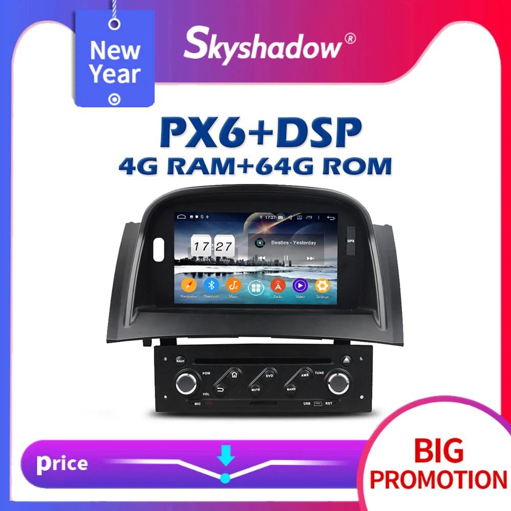 PX6 автомобильный DVD плеер DSP IPS Android 10 0 4G Оперативная память + 64 Гб GPS карта RDS Авто