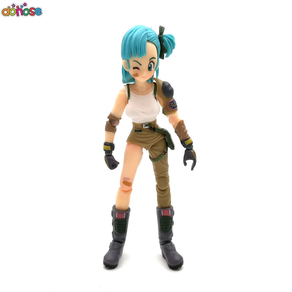 Bulma no box Фигурка Dragon ball Z Great Saiyaman Gohan Bulma Kuririn Joint подвижная аниме фигурка Рождественский подарок фигурка модель - Цвет: Bulma no box