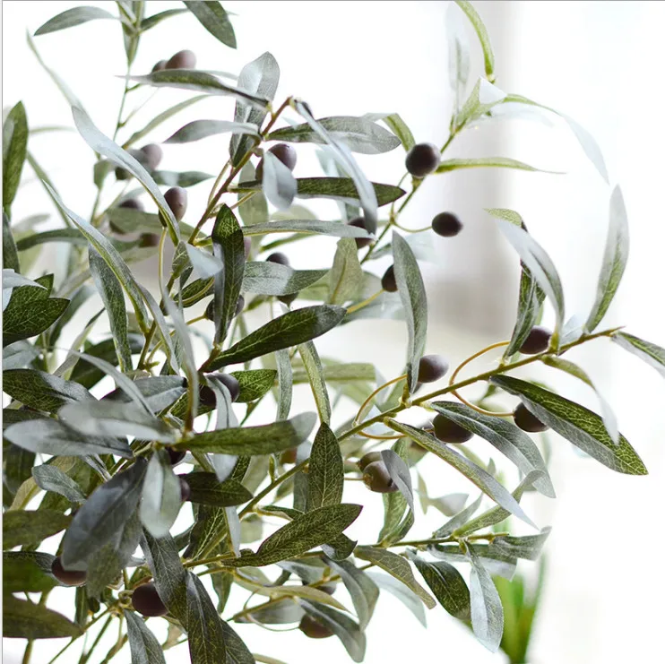 Искусственные ветки оливкового дерева в европейском стиле с листьями для дома