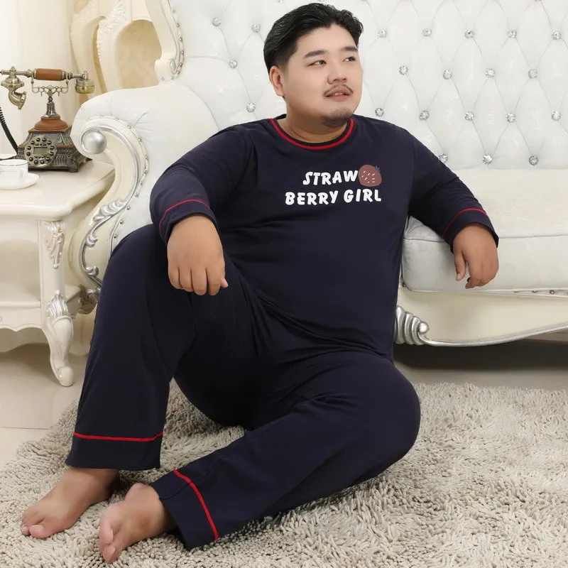 Бесплатная доставка новинка 2019 Мужские пижамные комплекты из 100% хлопка 5XL XL с