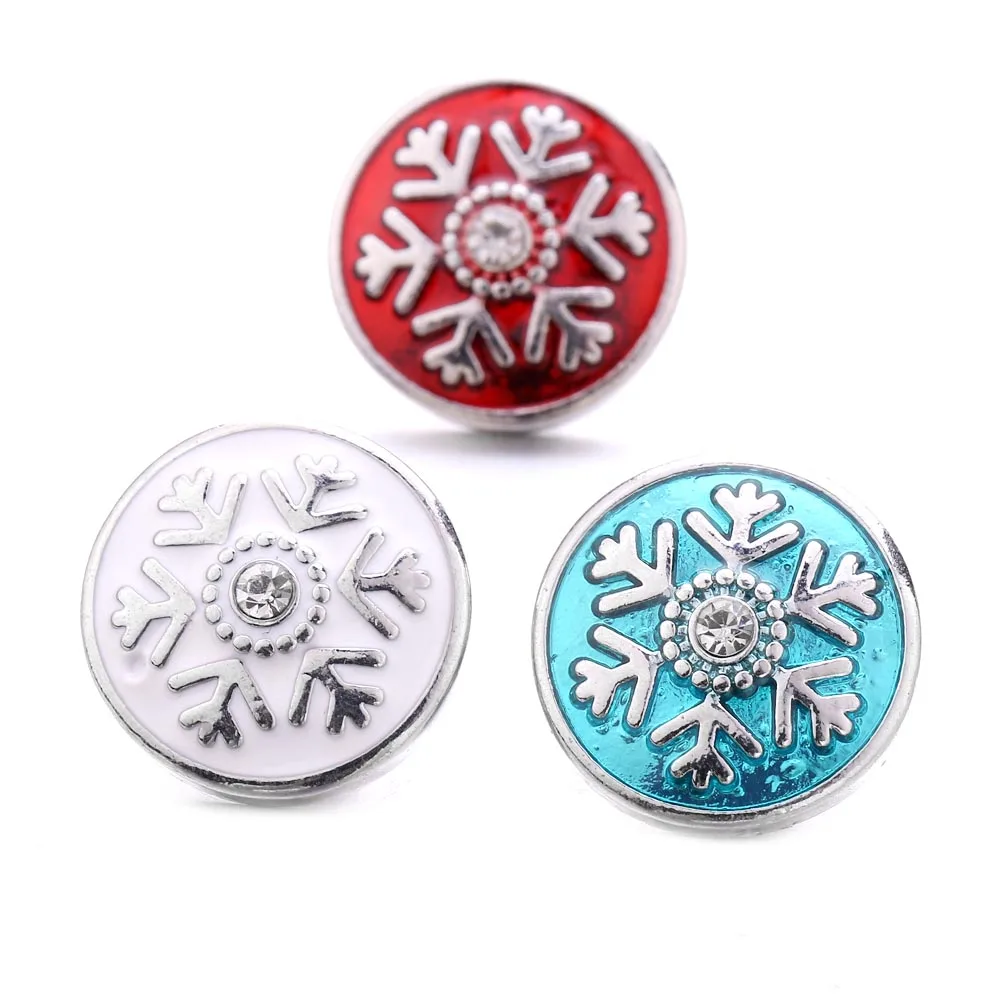 10 шт./лот Рождественская кнопка 18 мм снежинки застежка ювелирные изделия
