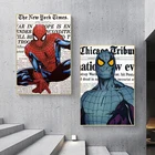Постеры и принты Marvel мстители, Художественная Картина на холсте с изображением супергероев и граффити, настенные картины с изображением Человека-паука для декора детской комнаты