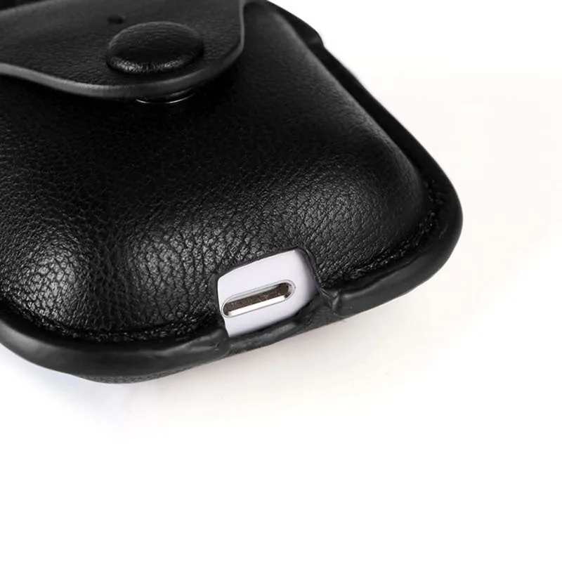 Для AirPods кожаный чехол Bluetooth беспроводные наушники защитный с крючком анти осень
