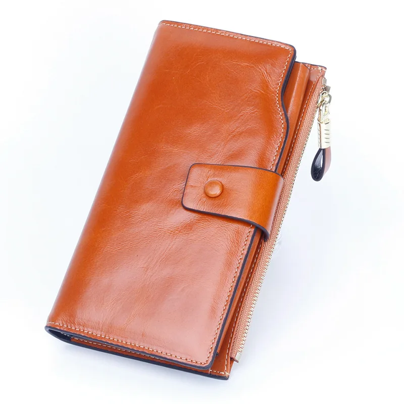Top Quality RFID Wallets multi-function Fashion Long Leather Card Holder Classic Female Purse Zipper Brand Wallet For Women