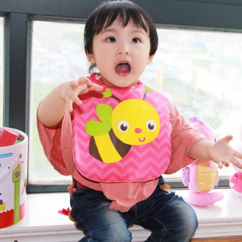 

Cute Baby Bibs Waterproof Silicone Bib Infant Toddler Feeding Saliva Towel Cartoon Adjustable Children Apron