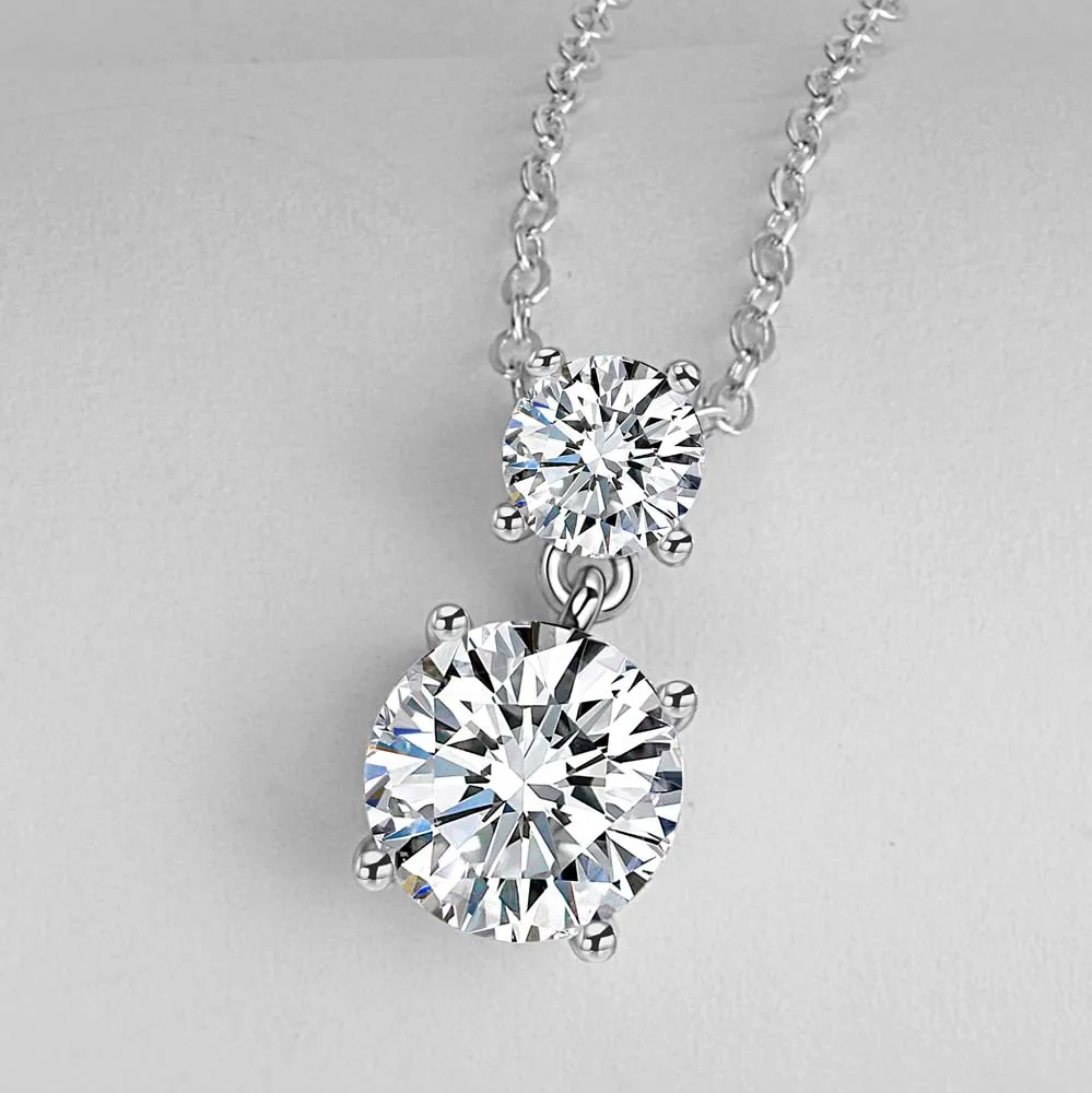 

Classic Shining AAA CZ 925 Silver Chain Necklaces & Pendants for Women Double Transparent Crystal Choker Necklace Collares