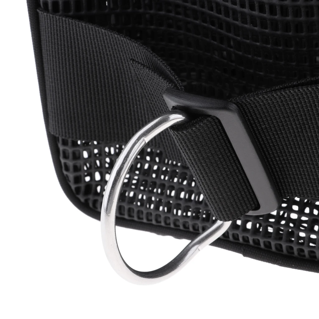 

MagiDeal Large Mesh Gear Bag Pouch & D Ring for Scuba Diving SMB Reel Hook Accessory