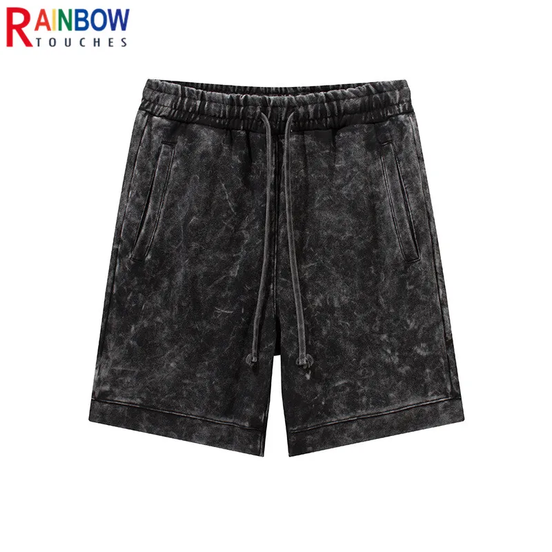 

Rainbowtouches Men Shorts Wash Water Old High Street Solid Color Casual Cotton Unisex Breathable Tooling Loose Cargo Pants