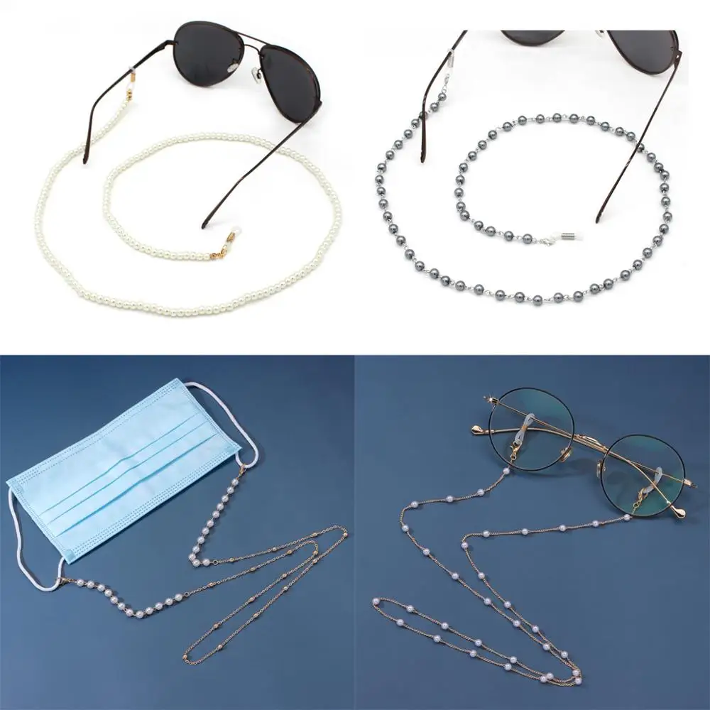 

Wgoud Fashion Non-slip Metal Pearl Eyeglass Chain Sunglasses Holder Necklace Reading Glasses Lanyard Spectacles Cords
