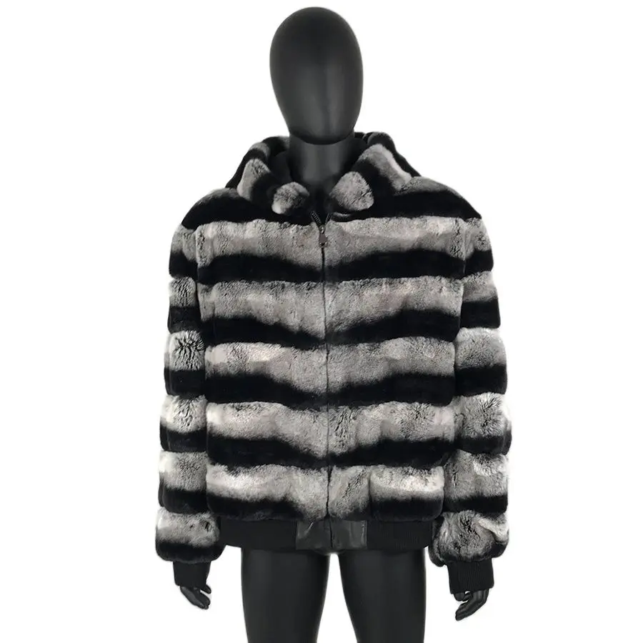 

Fur Coat Men Fur Jacket Winter Fashion Outwear Hooded Real Rex rabbit Fur Coat Furry Outfits Free Shipping