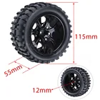 4 шт. RC Резиновые шины и колесные диски губчатые вставки 12 мм шестигранные для 110 Масштаб RC HSP внедорожные Monster Truck Redcat Exceed Himoto шины