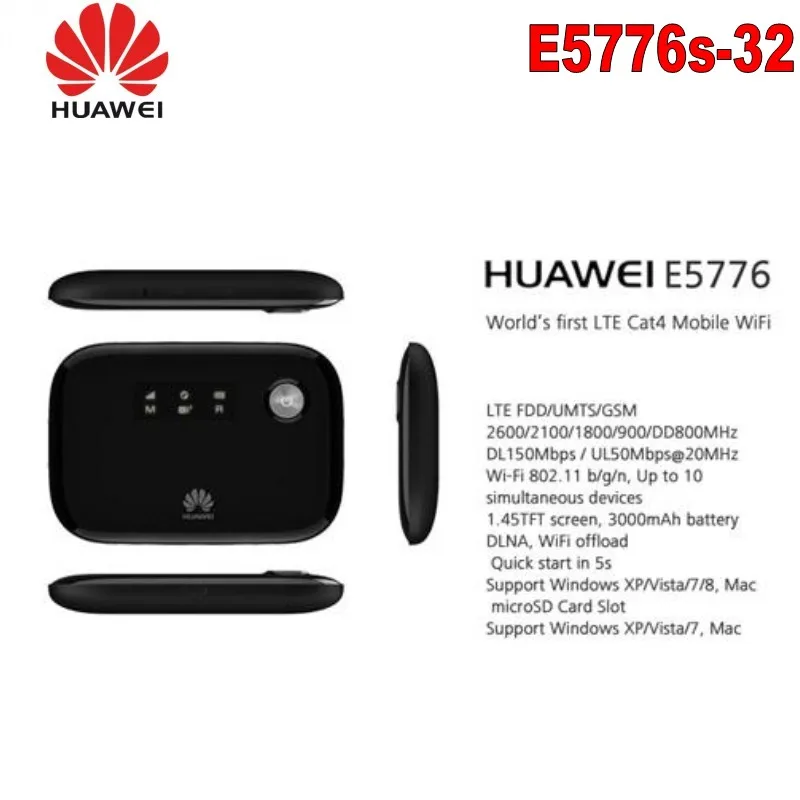 Разблокированный Wi-Fi роутер Huawei E5776S-32 3G 4G беспроводной модем FDD/TDD 150 Мбит/с |