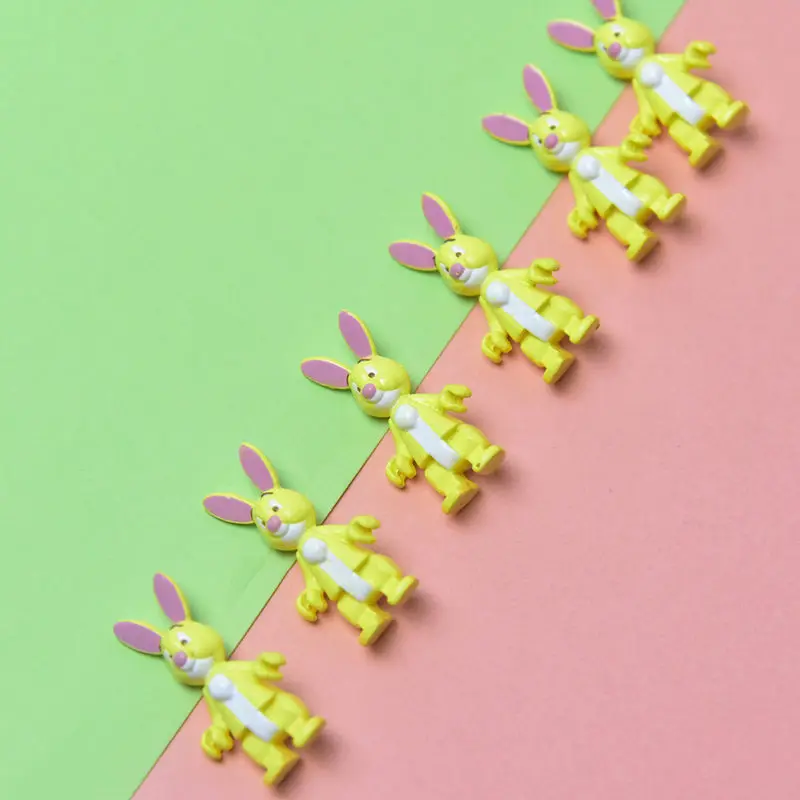 

12piece 3cm Eorey Donkey Bear Tiger Pig let pig friends the cute Rabbit action figure toys Decoration toys