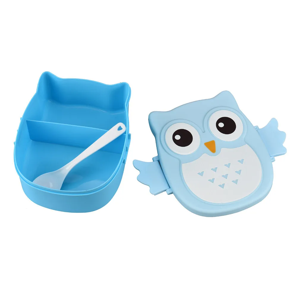 Cute Cartoon Owl Lunch Box Food Container Storage Portable Kids Student Bento With Compartments Case | Дом и сад