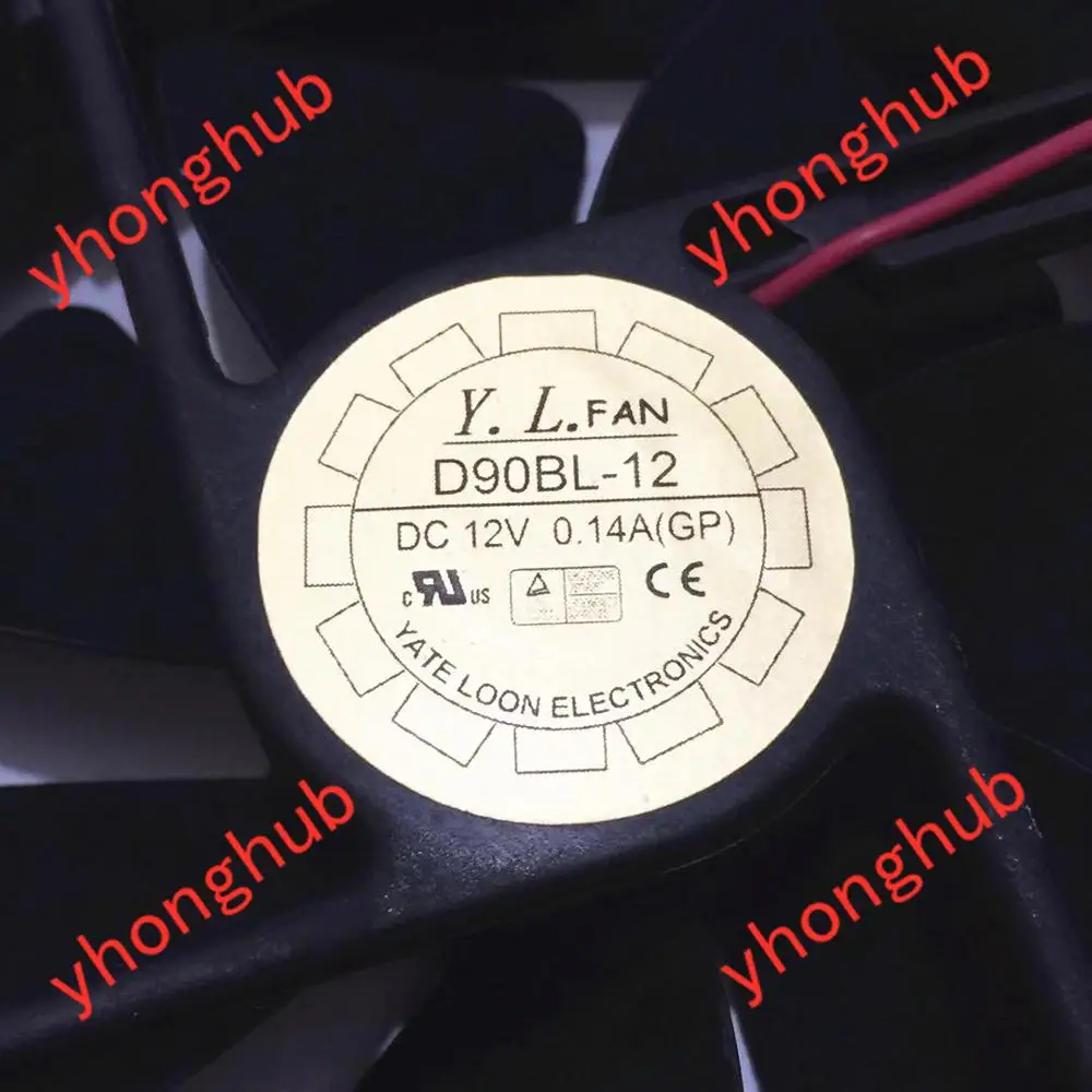 Yate Loon D90BL-12 DC 12V 0.14A Размеры: 90x90x25 мм 2-провод Сервер вентилятор охлаждения |