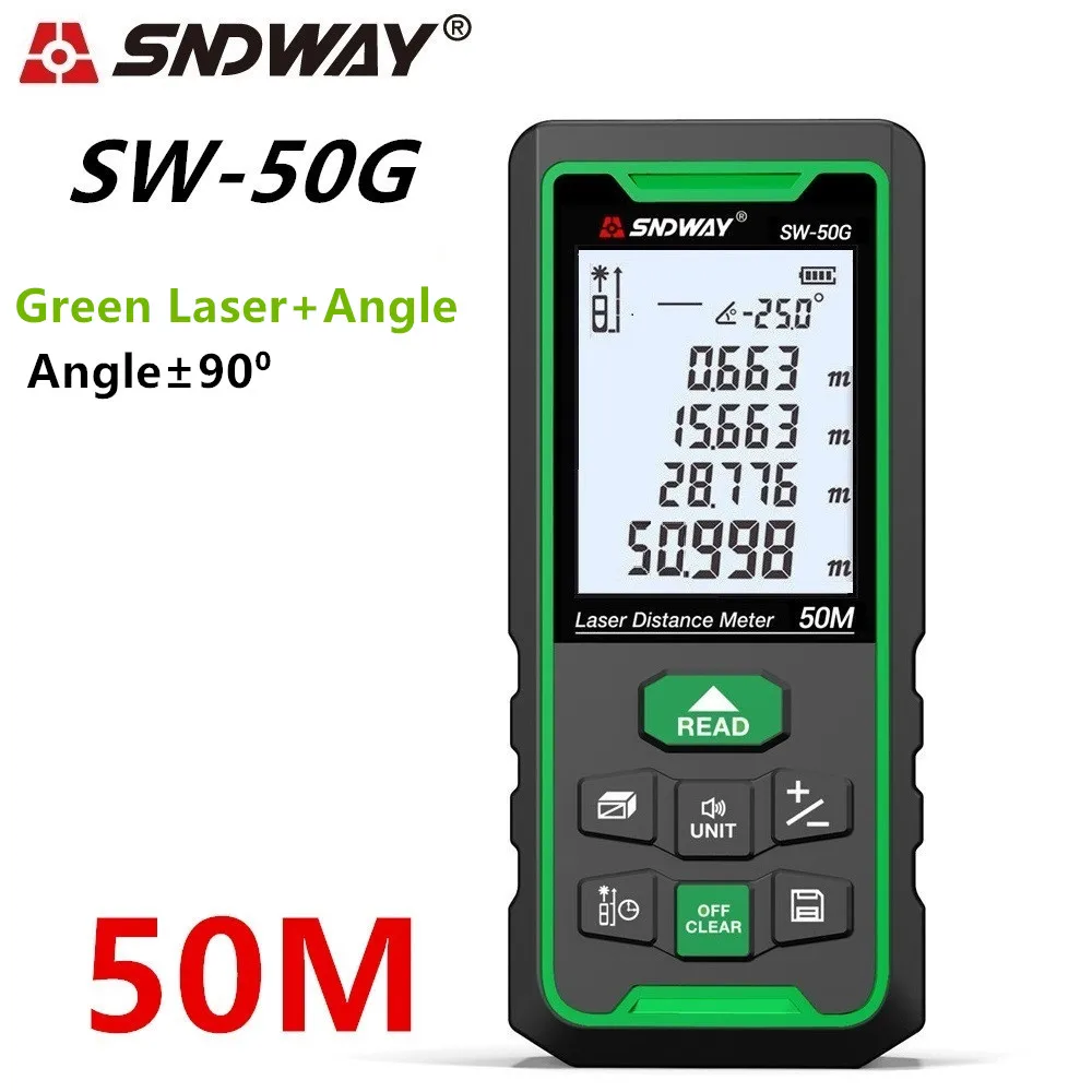 SW-G50 50M SNDWAY Trena лазерный дальномер рулетка Ангел Линейка рулетка лазерный фонарь рулетка - Цвет: SW-G50 50M