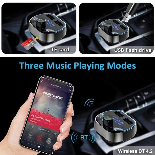 Visting Автомобильный Bluetooth 4,2 FM передатчик беспроводной радиопередатчик адаптер громкой связи с мульти защитой поддержка TF