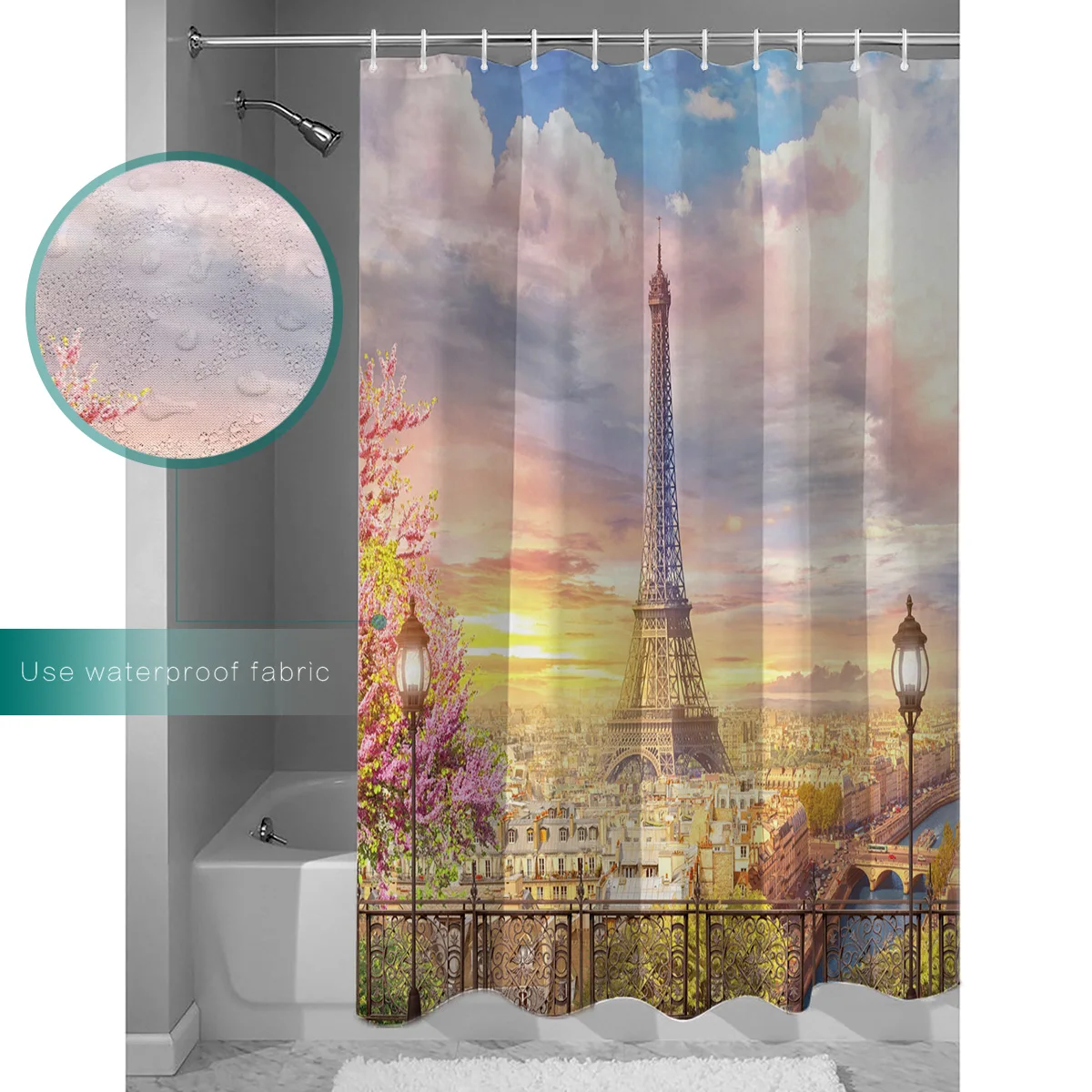 Париж Франция архитектурное Искусство Европейский узор занавески для душа