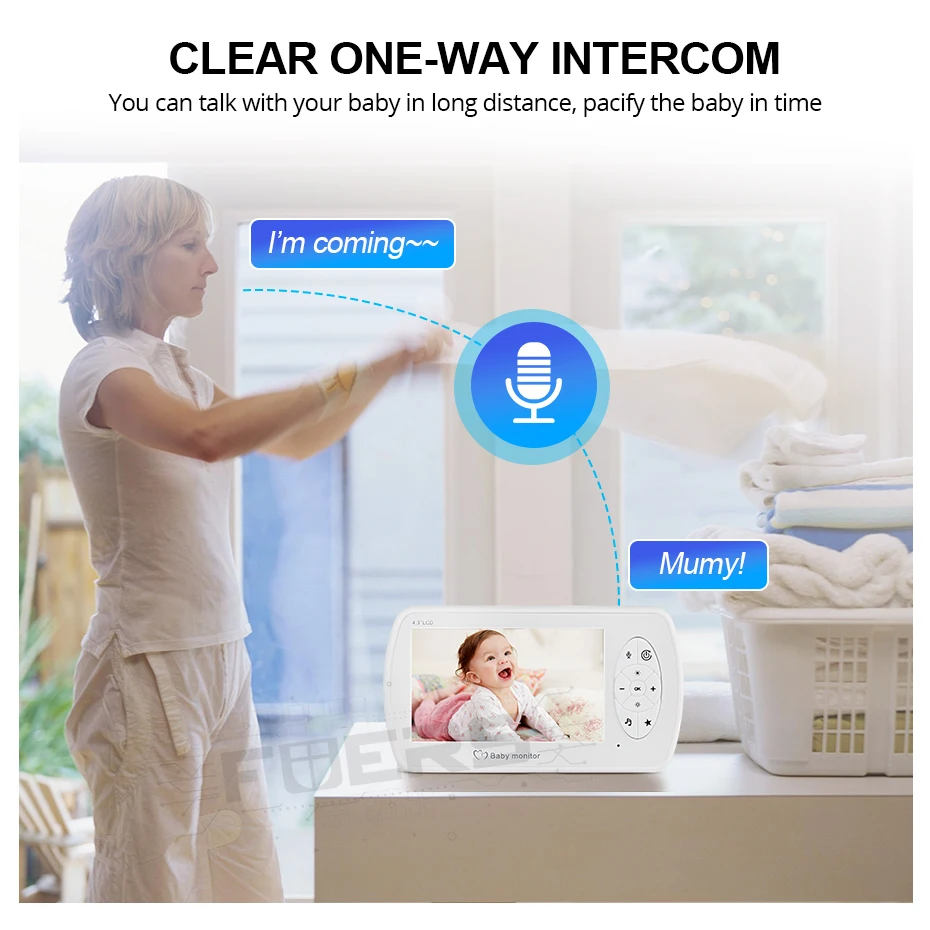 4 3 дюймов беспроводной цветной видеоняня с высоким разрешением 1080P детская няня