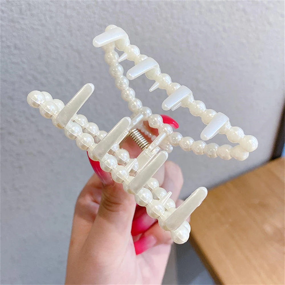 Новые милые Полые геометрические жемчужные заколки для волос женщин модные