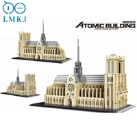 world architecture notre damed de paris 3d model diy mini diamond building blocks bricks educational toys for children gifts