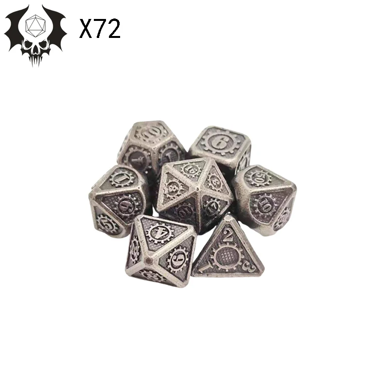 7 шт./компл. 17 цветов набор многогранных игральных костей из металлического