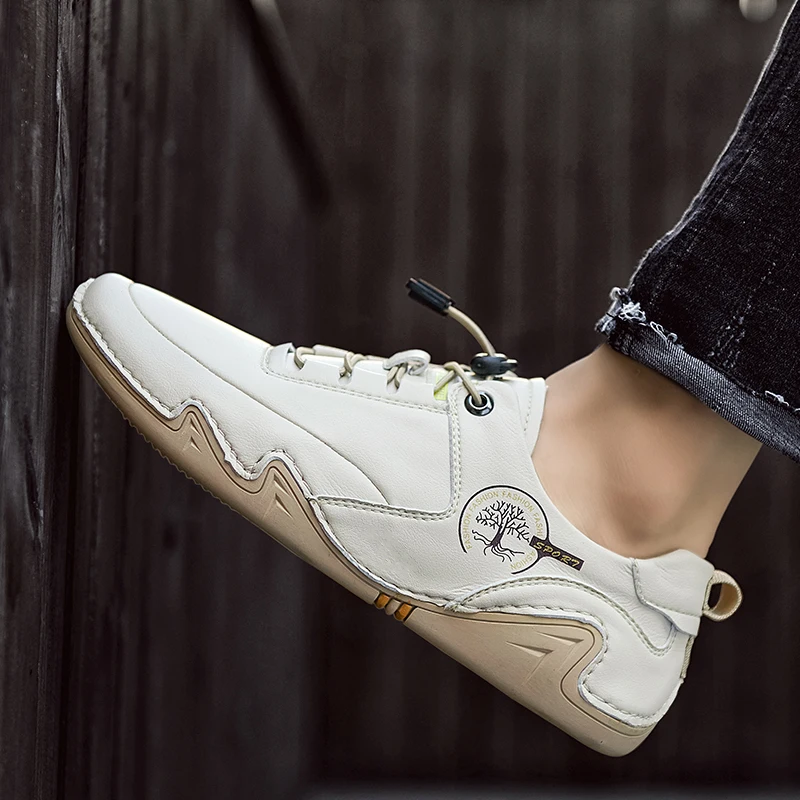 Мужская обувь Кожаные мужские лоферы Повседневная Уличная Модная для вождения с