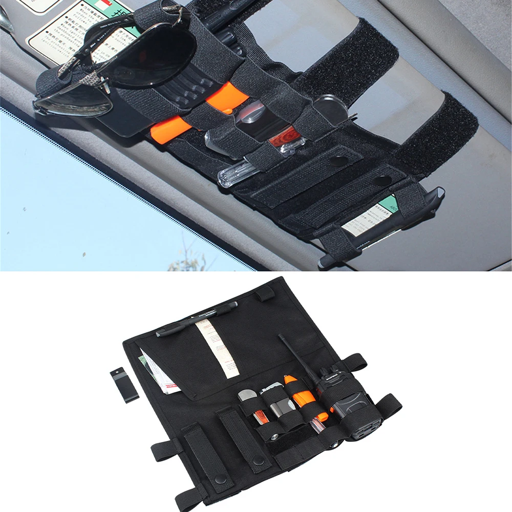 

Roof Sun Visor Storage Bag Sunshade Pocket for Jeep Wrangler TJ JL JK Gladiator JT 1997-2022 2/4-Doors All Cars Accessory Black