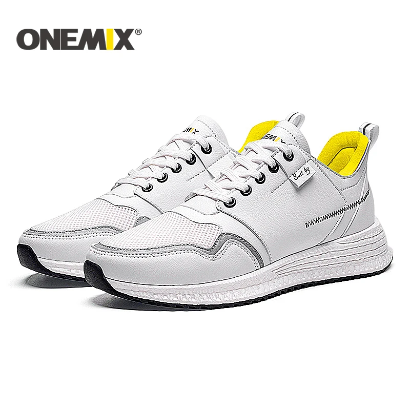 ONEMIX светильник обувь для бега по дорогам мужские кожаные кроссовки Мужская