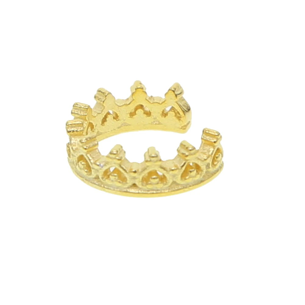 Новое поступление серьги клипсы в форме короны золотистые желтые серебристые