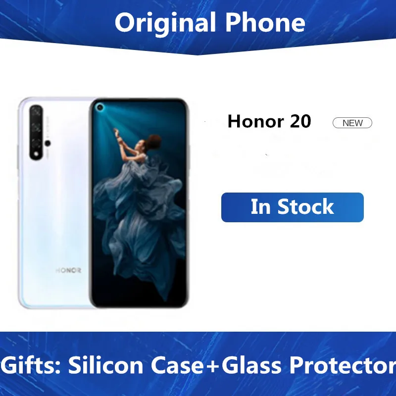 Honor 20 смартфон Kirin 980 Android 9,0 6,2" ips 2340X1080 8 ГБ ОЗУ 256 Гб ПЗУ МП 5 камер отпечаток пальца NFC