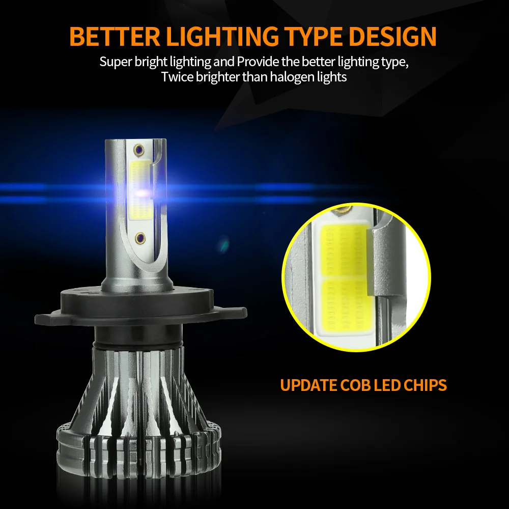 Zdatt H7 светодиодные лампы H4 H1 H8 H9 H11 HB3 9005 HB4 9006 фары Противотуманные LED 6000LM 60W 6000K 12V