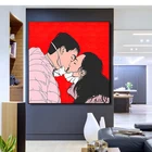 Абстрактные любителей поцелуй стены искусства холст картина на стену плакат и принты Куадрос декоративная картина для Декор в гостиную