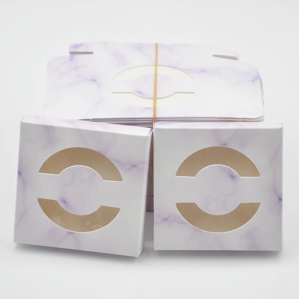 

Оптовая продажа накладных ресниц упаковка Бумага Мрамор коробка, ненатуральные искусственные фиолетовые Коробки упаковки изготовленным н...